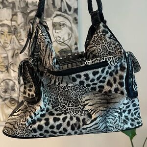 Y2K Animal Print Studded Rhinestone Bag